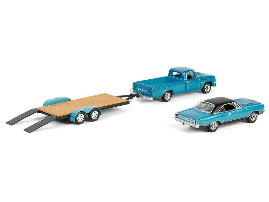 1969 Plymouth GTX & 1967 Dodge D-200 - Hollywood Hitch & Tow Series 13 - Greenlight - 1-64 - 31180 A