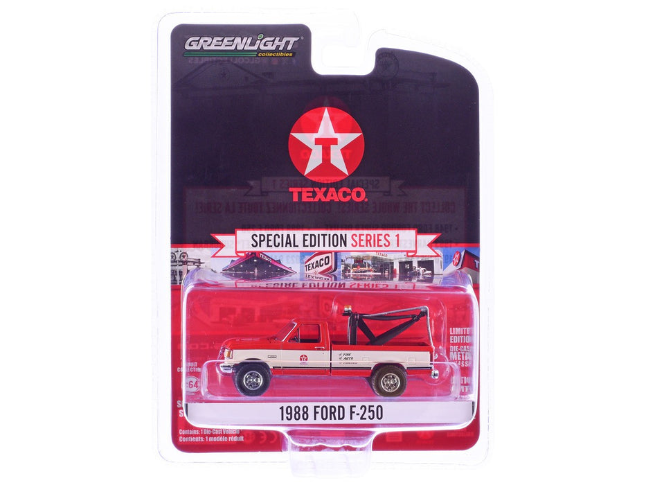 Texaco - 1988 Ford F-250 with Drop-In Tow Hook - Texaco Special Edition Series 1 - 1/64 Greenlight - 41165 D