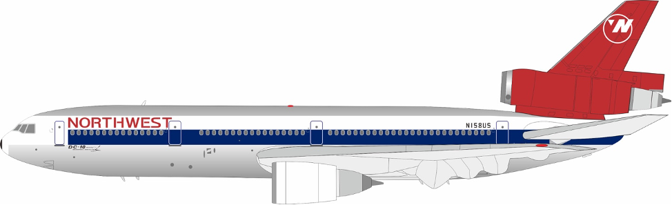 Northwest Airlines McDonnell-Douglas DC-10-40 / N158US / B-Models / 1:200 / B-104-NW-158P
