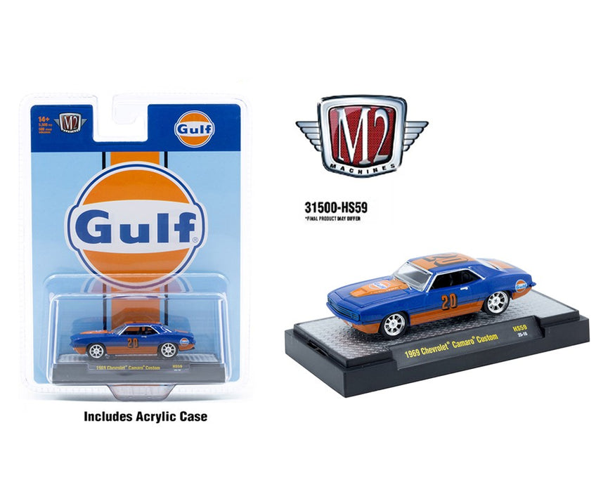 1969 Chevrolet Camaro Custom GULF - Blue - Hobby Exclusive - M2 Machine - 1:64 - 31500-HS59