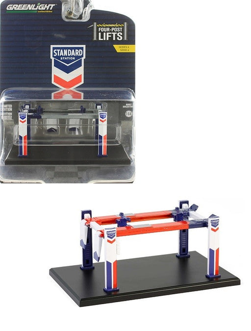 Standard Oil Four-Post Lift - Auto Body Shop - Four-Post Lifts Series 6 - 1/64 Greenlight - 16210 C
