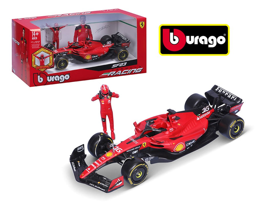 Race F1 Ferrari SF-23 No.16 C. Leclerc with Driver - Bburago 1/24 - 18-26809 CL - Passion Diecast 