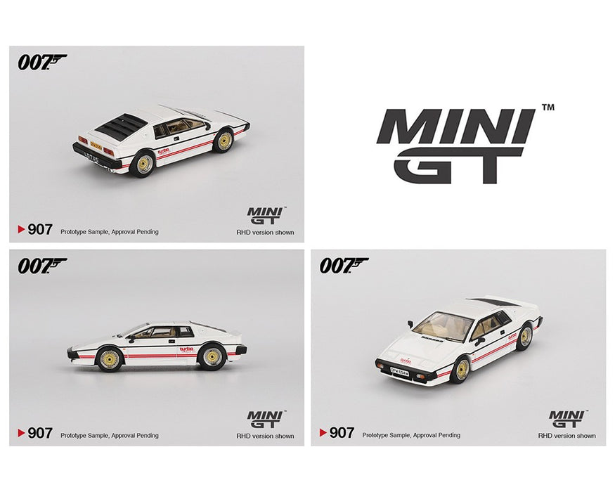 Lotus Esprit Turbo White For Your Eyes Only - English Packaging - Mini GT - 1:64 - MGT00907-007E Passion Diecast