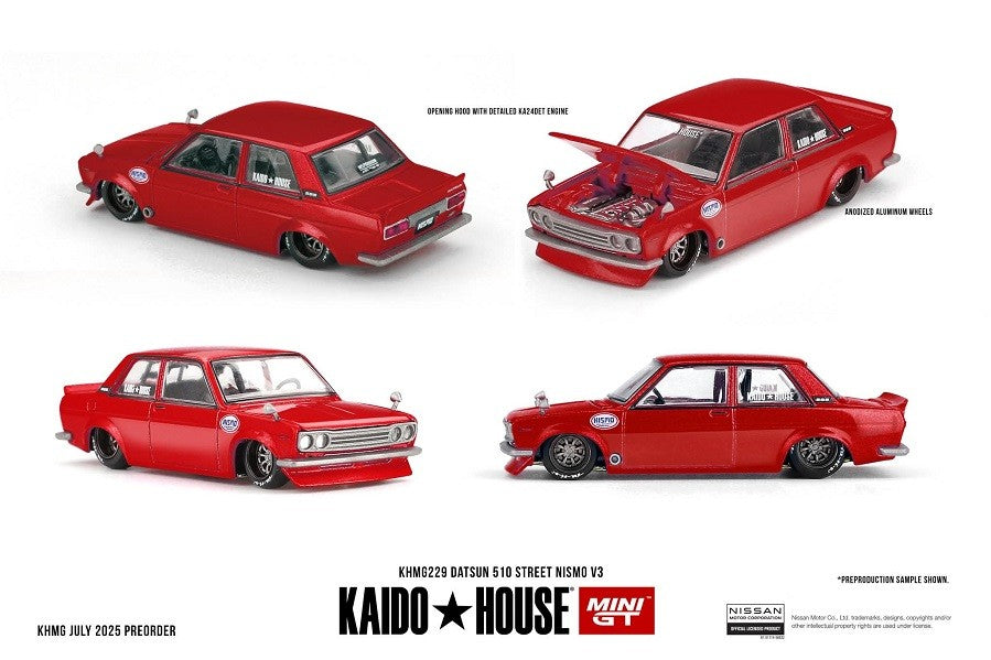 Datsun 510 Street Nismo V3 - Mini GT & Kaido★House 1/64 - KHMG229 Passion Diecast