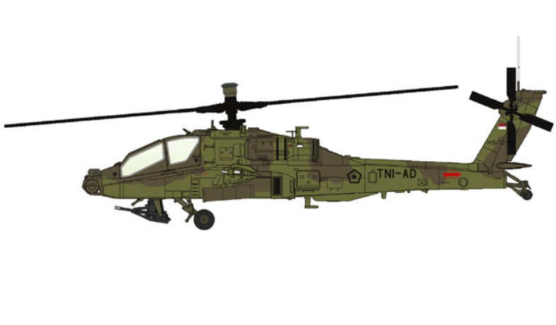 (Preorder) Hughes AH-64E Apache Guardian / Indonesian Army, Indonesia / Hobby Master 1:72  HH1222