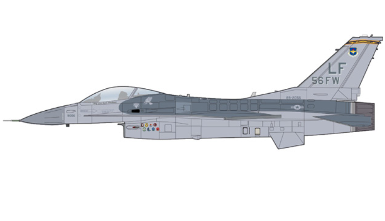 (Preorder) Lockheed F-16C Fighting Falcon / USAF 56th FW, no. 89-2056, Luke AFB, AZ, 2009 / Hobby Master 1:72  HA38062
