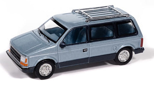 Plymouth Voyager 1987 in Ice Blue Poly and Twilight Blue Poly - Auto World - 1/64 - AWSP197 A