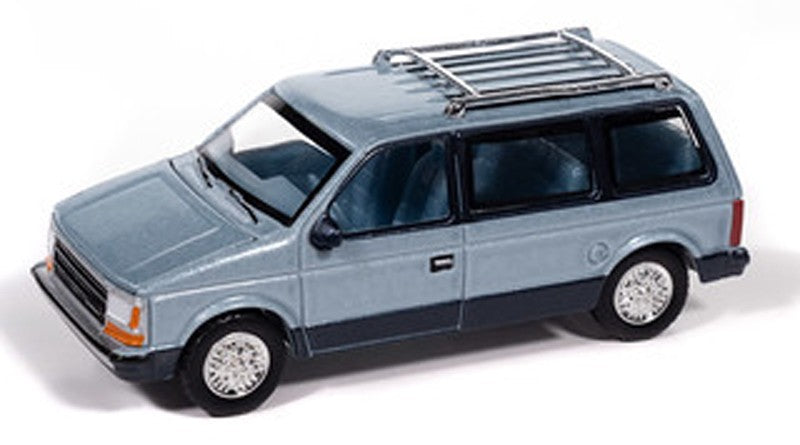 Plymouth Voyager 1987 in Ice Blue Poly and Twilight Blue Poly - Auto World - 1/64 - AWSP197 A