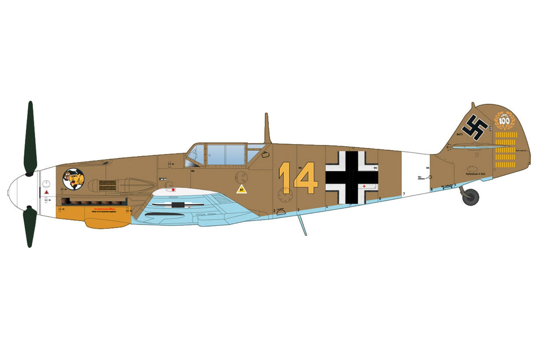 (Preorder) Messerschmitt Bf 109F-4 / Lufwaffe 3./JG 27, H. J. Marseille, Egypt, September 1942 / Hobby Master 1:48 HA8766