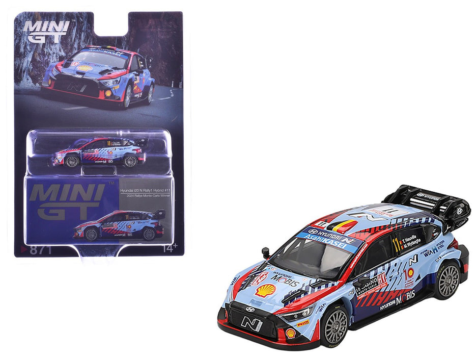 Hyundai i20 N Rally1 Hybrid No.11 2024 Rallye Monte-Carlo Winner  - Mini GT - 1:64 - MGT00871 Passion Diecast