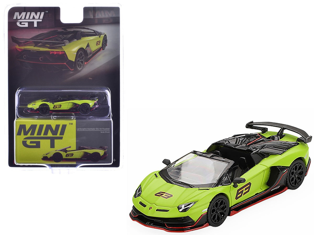 Lamborghini Aventador SVJ 63 Roadster - Verde Shock - Mini GT - 1:64 ...