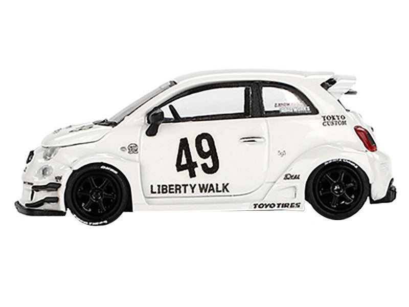 LB-WORKS x Abas Works ABARTH 595 Gara White - Mini GT - 1:64 - MGT00809 Passion Diecast
