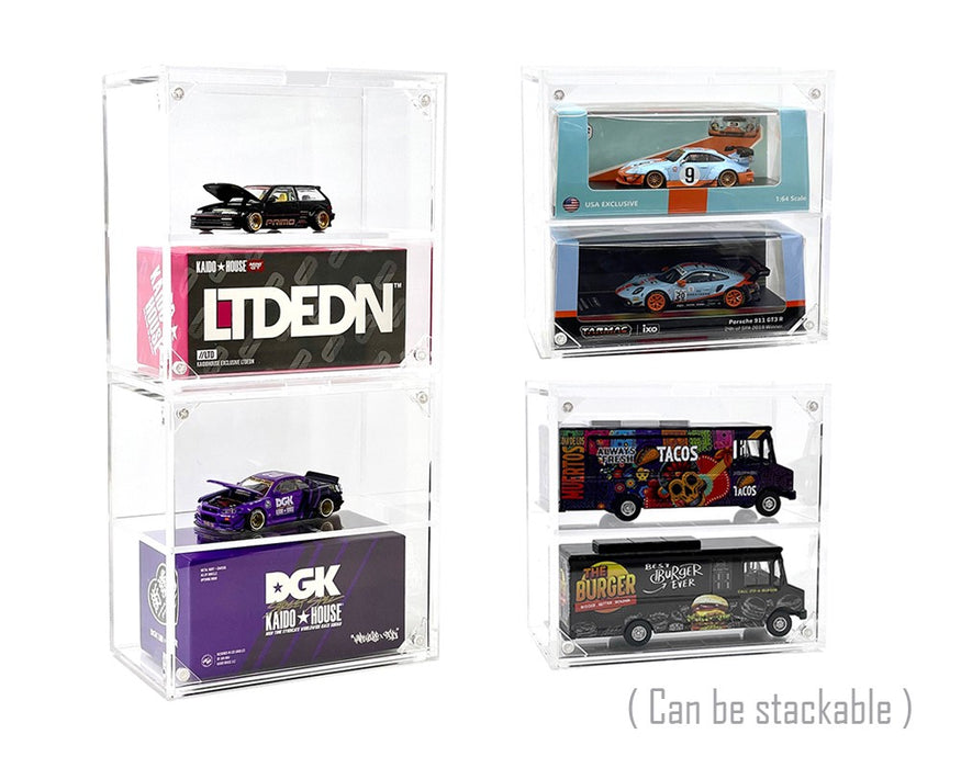 Showcase 1:64  2 Cars Desk Top Collector Display Case- MJ13018