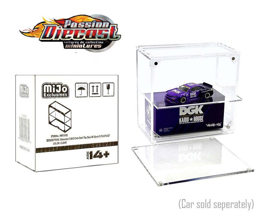 Showcase 1:64  2 Cars Desk Top Collector Display Case- MJ13018