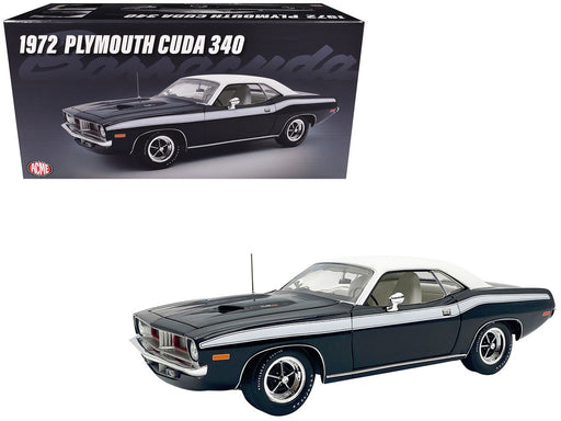 1972 Plymouth Cuda 340 Black with White Stripes  - ACME - 1/18 - A1806137
