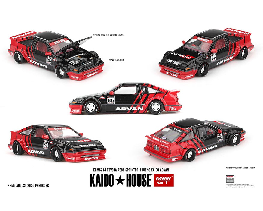 Toyota AE86 Sprinter Trueno Kaido ADVAN - Mini GT & Kaido★House 1/64 - KHMG214 Passion Diecast