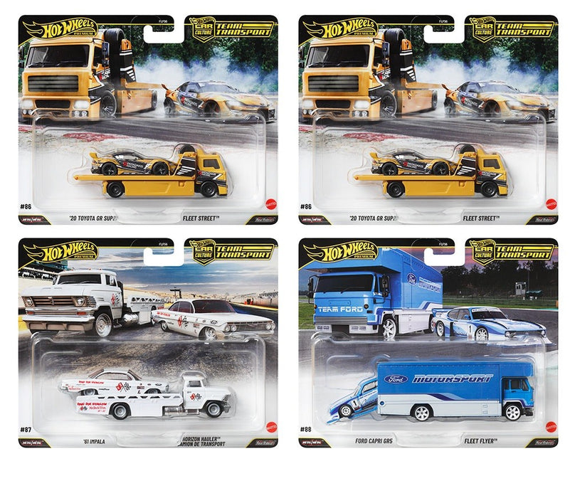 Team Transport J Case 2025 Set of 4 - Hot Wheels - 1/64 - FLF56-957J -  Passion Diecast 