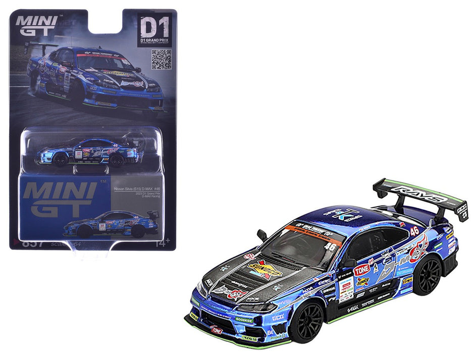 Japan Exclusive Nissan Silvia (S15) D-MAX Racing No.46 2023 D1 Grand Prix - Mini GT - 1:64 - MGT00857 Passion Diecast