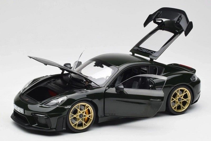 Porsche Cayman GT4 RS Weissach Pack Brewster Green 2023 - Norev 1-18 - 187250 - Passion Diecast