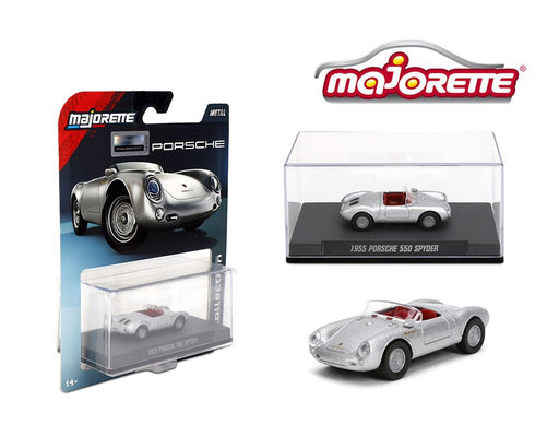 Collector Series Wave 2 2025 - 1955 Porsche 550 Spyder - Silver - Majorette 1:64 - 8505001007 -  Passion Diecast 