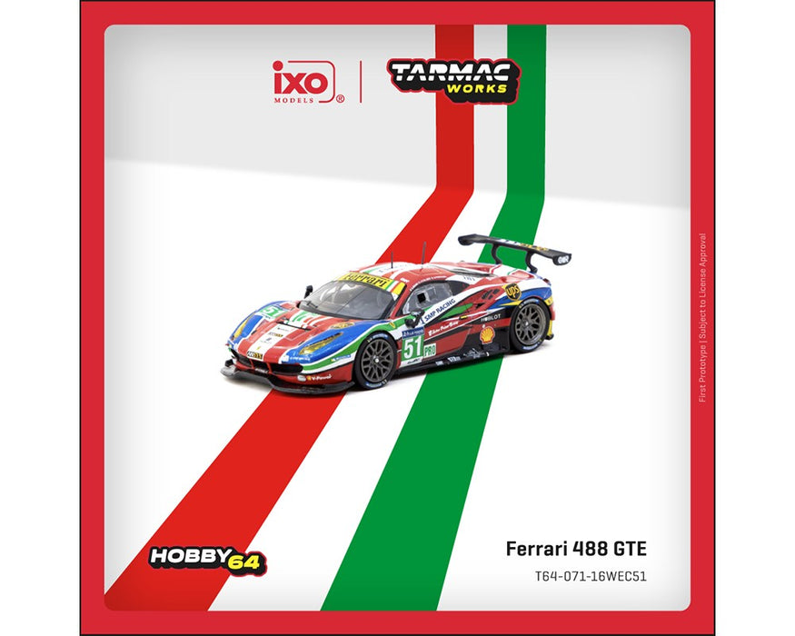 Ferrari 488 GTE 24h of Le Mans 2016 No.51 - Tarmac Works - 1/64 - T64-071-16WEC51 Passion Diecast