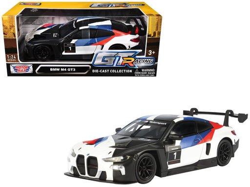 BMW M4 GT3 No.1 - White/Matte Black/Blue/Red - GT Racing - Custom Wrap - Motormax 1/24 - 73912 Passion Diecast