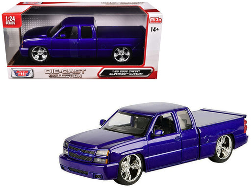 Chevy Silverado Extended Cab 2006 Custom - Metallic Blue - Motormax 1/25 - 79039 BL Passion Diecast