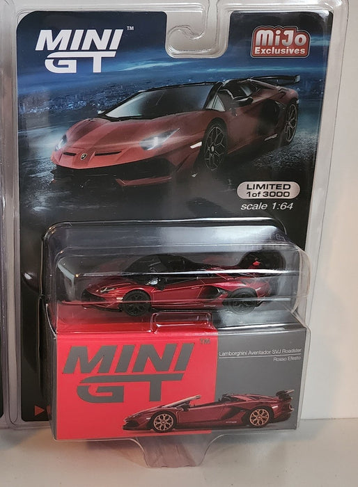 CHASE CAR Lamborghini Aventador SVJ Roadster Rosso Efestos - Mini GT - 1:64 - MGT00506GR Passion Diecast