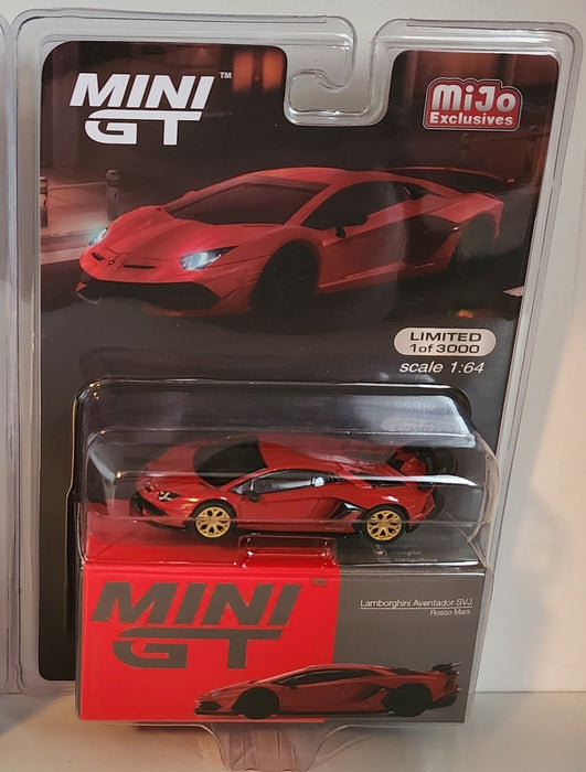 CHASE CAR Lamborghini Aventador  SVJ Rosso Mars -  MINI GT 1:64 - Mijo Exclusive - MGT00198GR Passion Diecast 