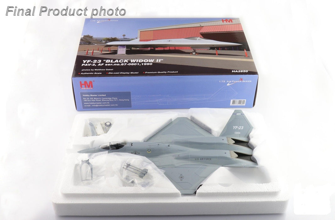 (Preorder) Northrop YF-23 Black Widow II / USAF, no. 87-0801 PAV-2, Edwards AFB, CA, 1990 / Hobby Master 1:72 HA2850