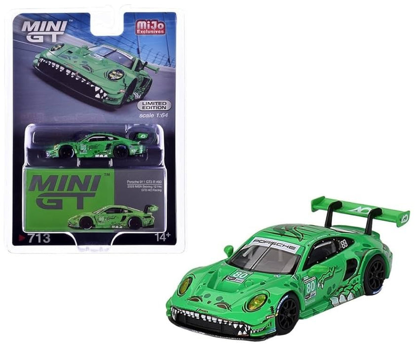 Porsche 911 GT3 R No..80 GTD AO Racing 2023 IMSA Sebring 12 Hrs - Mini GT - 1:64 - MGT00713 Passion Diecast
