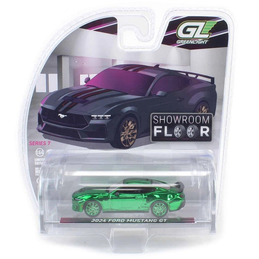 (Green Machine) 2024 Ford Mustang GT - Dark Matter Gray - Showroom Floor Series 7 - 1/64 Greenlight - 68070 BGR