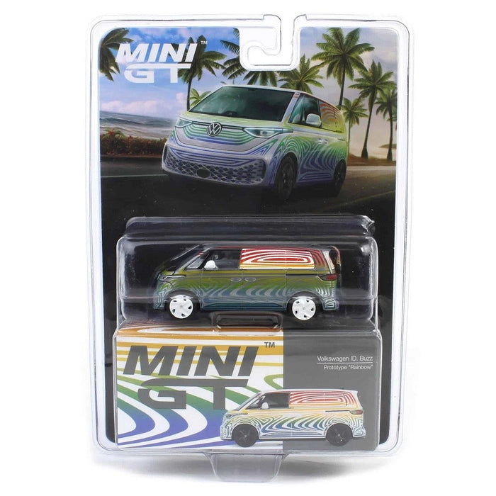 CHASE CAR Volkswagen ID. Buzz Prototype Rainbow - Mini GT - 1:64 - MGT00899GR Passion Diecast
