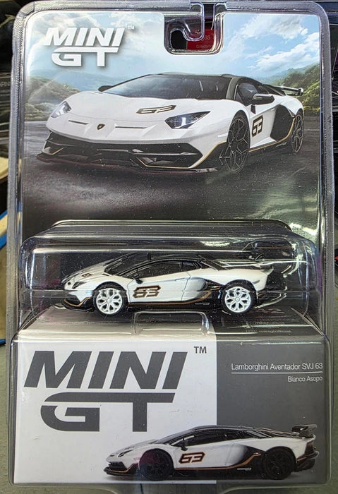 CHASE CAR Lamborghini Aventador SVJ 63 Bianco Asopo - Mini GT - 1:64 - MGT00842GR Passion Diecast