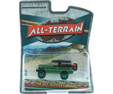 (Green Machine) 1968 Jeep Jeepster Commando with Soft and Off-Road Parts - All-Terrain Series 11- 1/64 Greenlight - 35190 AGR
