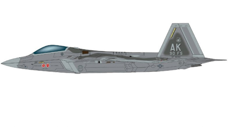 (Preorder) Lockheed F-22A Raptor / USAF 3rd WG, 90th FS, no. 09-4190, Elmendorf AFB, AK, 2017 / Hobby Master 1:72 HA2826