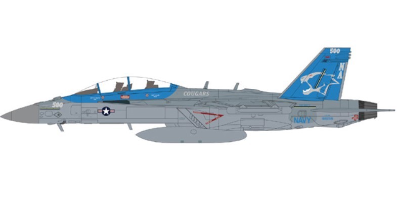 (Preorder) Boeing EA-18G Growler / USN VAQ-139 Cougars, NA500, NAS Whidbey Island, WA, 2025 / Hobby Master 1:72 HA5160