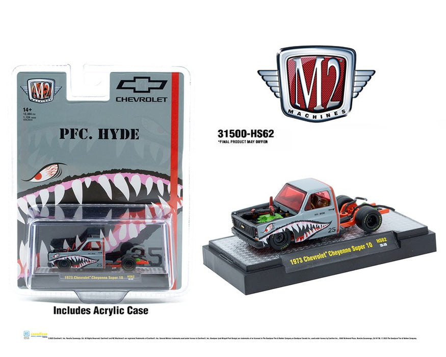 1973 Chevrolet Cheyenne Super 10 PFC. HYDE Shark Face - M2 Machine - 1:64 - 31500-HS62