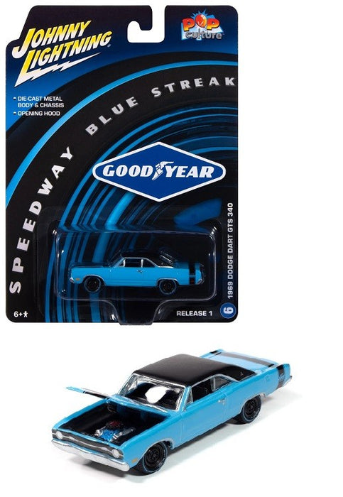 Dodge Dart 1969 Goodyear Bleu Streak - Johnny Lightning 1/64 - JLSP414 Passion Diecast