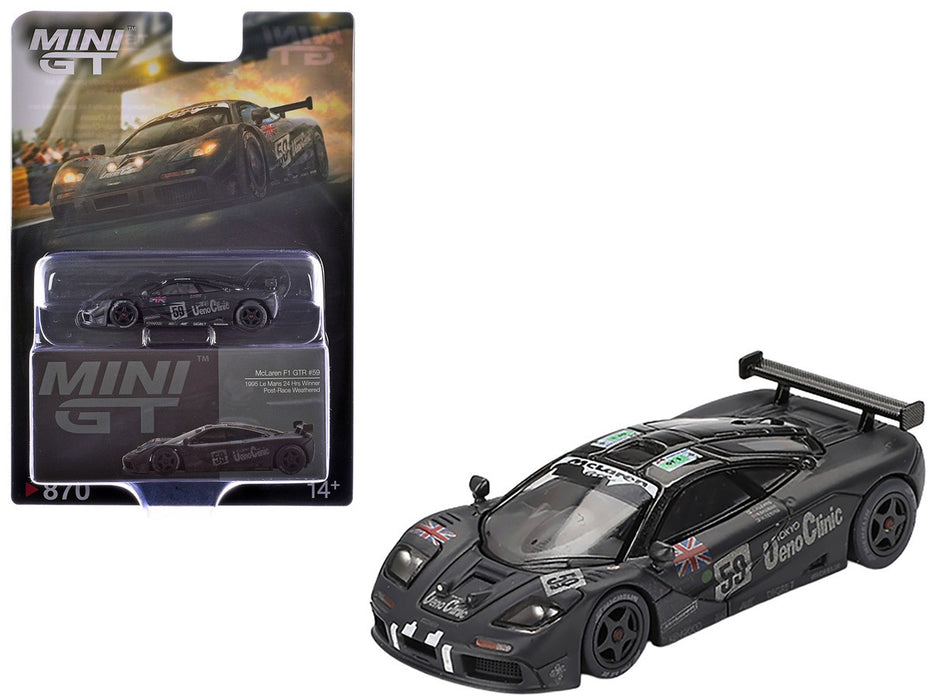 McLaren F1 GTR No.59 1995 Le Mans 24Hr Winner Post-Race Weathered - Mini GT - 1:64 - MGT00870 Passion Diecast