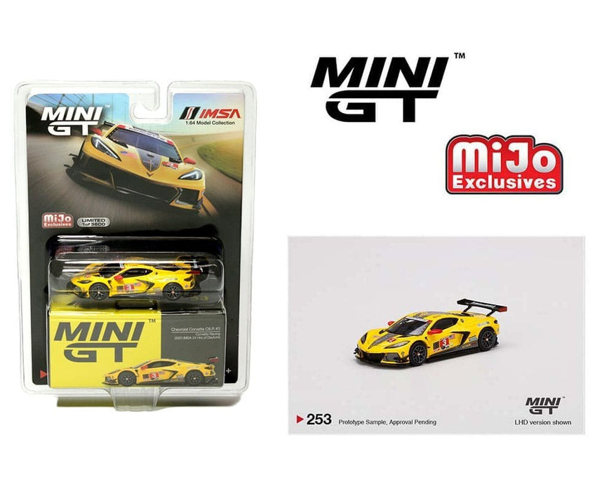Chevrolet Corvette C8.R No.3 2020 IMSA 24 Hr Daytona - Yellow - Mijo Exclusive USA -  MINI GT 1:64 - MGT00253