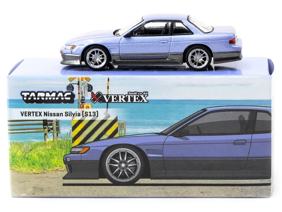 Vertex Nissan Silvia S13 - Blue/Grey - Tarmac Works - 1/64 - T64G-025-PU Passion Diecast