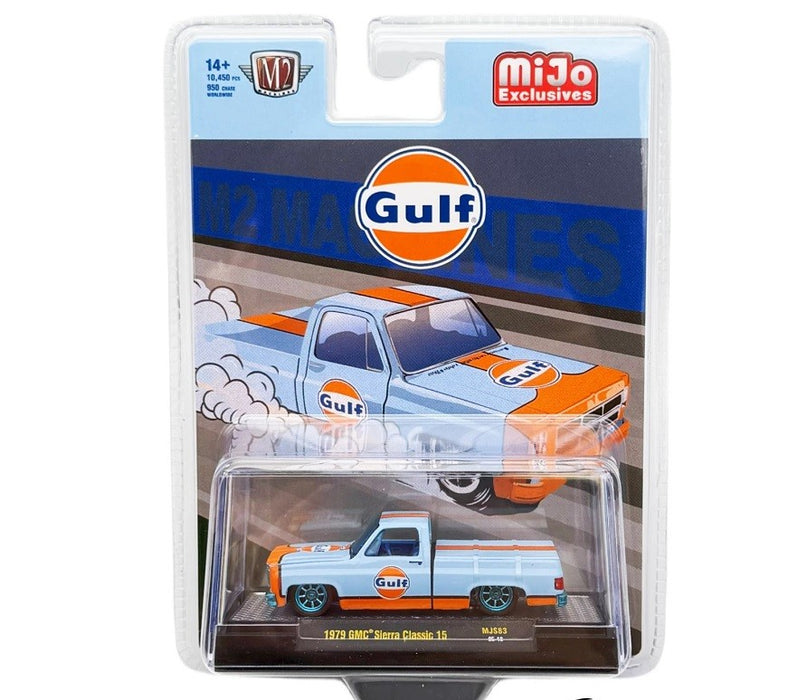 CHASE CAR 1979 GMC Sierra Classic 15 Custom GULF - Blue - MiJo Exclusives - M2 Machine - 1:64 - 31500-MJS83GR