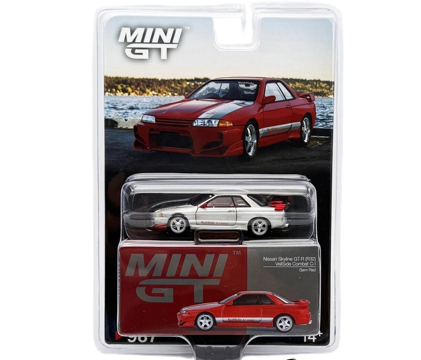 CHASE CAR Nissan Skyline GT-R (R32) VeilSide Combat C-I Rouge Gemme - Mini GT - 1:64 - MGT00987GR Passion Diecast