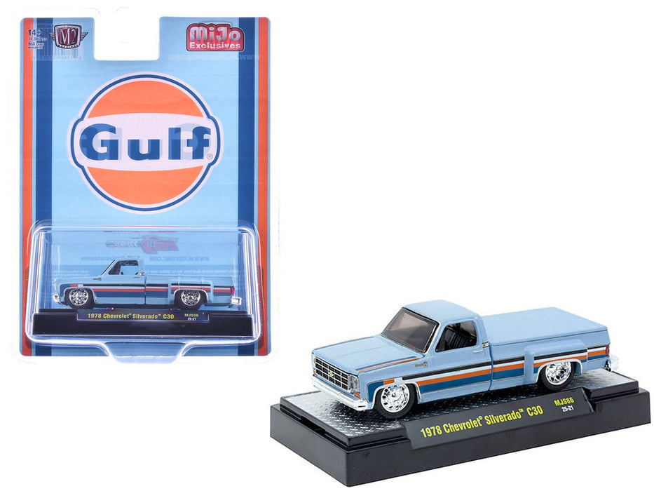 1978 Chevrolet Silverado 30 Custom GULF - Blue - M2 Machine - 1:64 - 31500-MJS86