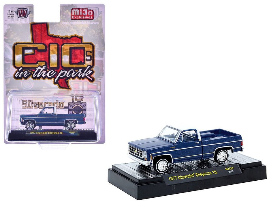 1977 Chevrolet Cheyenne 10 - Blue - C10s In The Park - MiJo Exclusives - M2 Machine - 1:64 - 31500-MJS87