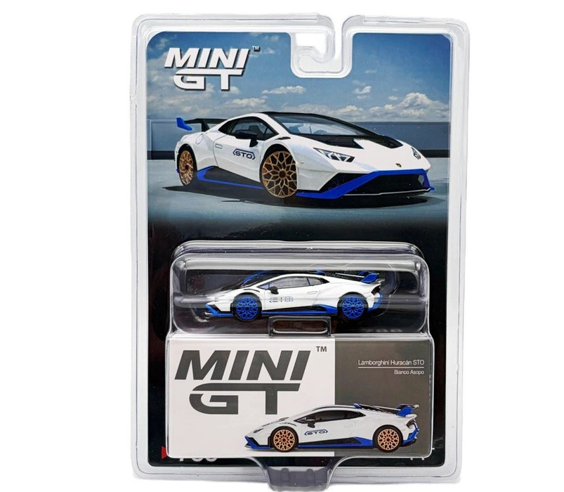 CHASE CAR Lamborghini Huracán STO Bianco Asopo - Mini GT - 1:64 - MGT00788GR Passion Diecast