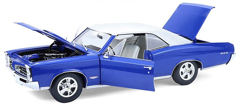1966 Pontiac GTO in Barrier Blue with White Top - 1/18 - Highway 61 - 18047