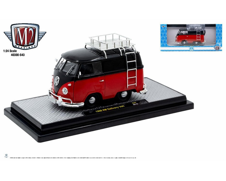 1960 Volkswagen Delivery Short Van Custom Red - M2 Machines 1:24 - 40300-S43 D Passion Diecast