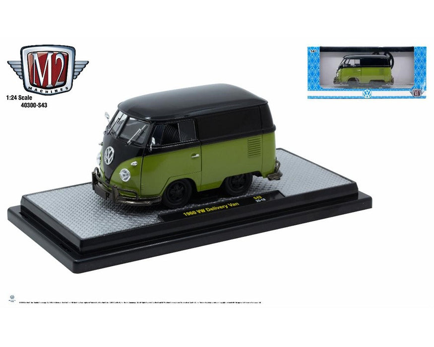 1960 Volkswagen Delivery Short Van Custom Green - M2 Machines 1:24 - 40300-S43 B Passion Diecast